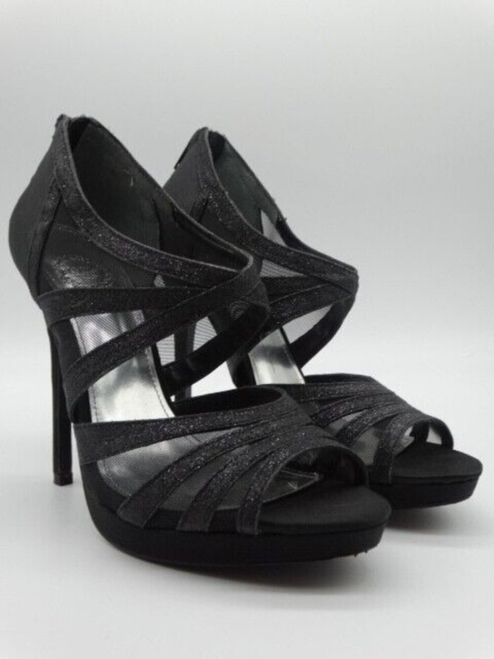 I. Miller Women's Heels Size 9 M Black Freda Shimmer Glitter Shoes High Heels